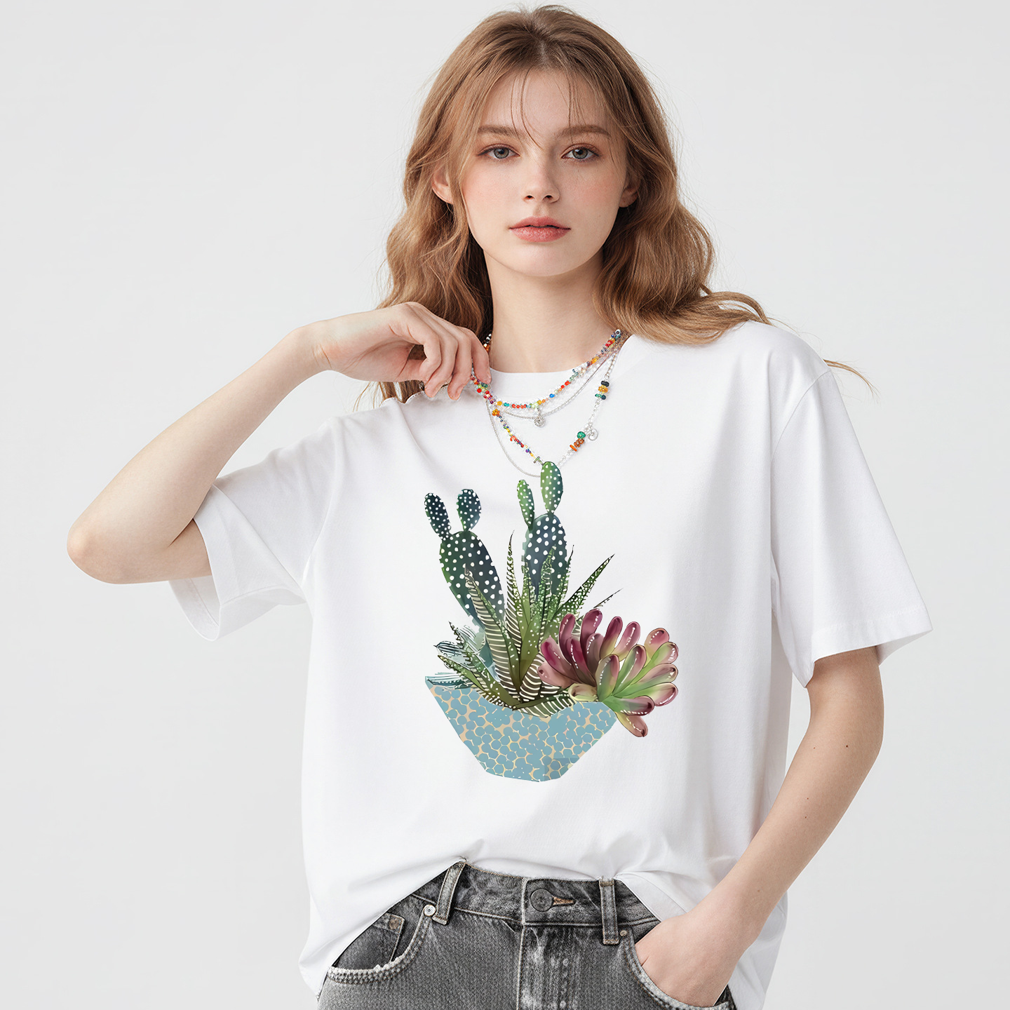 Parent Of Plant - Fashion Women's Personality Cactus Print Short